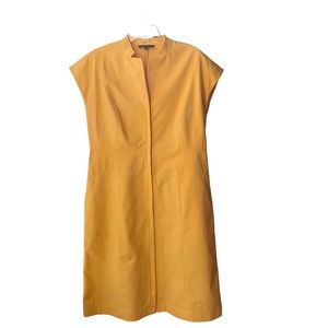 Lafayette 148 Yellow Cotton Dress in a Size 12